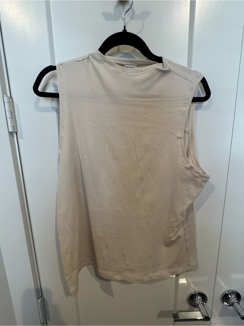 Athleta Sleeveless Crew Neck Tank Top - Cream